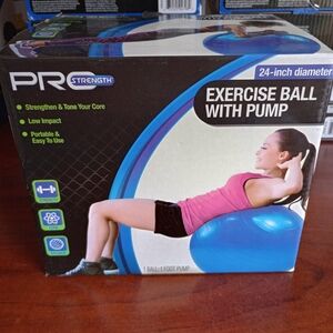 Blue Exercise Ball with Pump